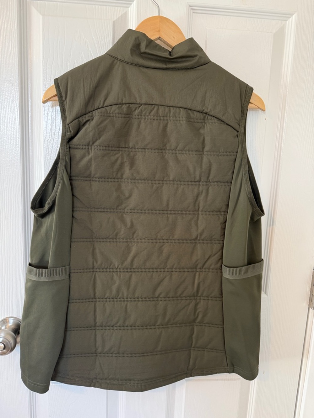 Avia Olive Green Quilted Vest with Stand Collar - Picture 5 of 6
